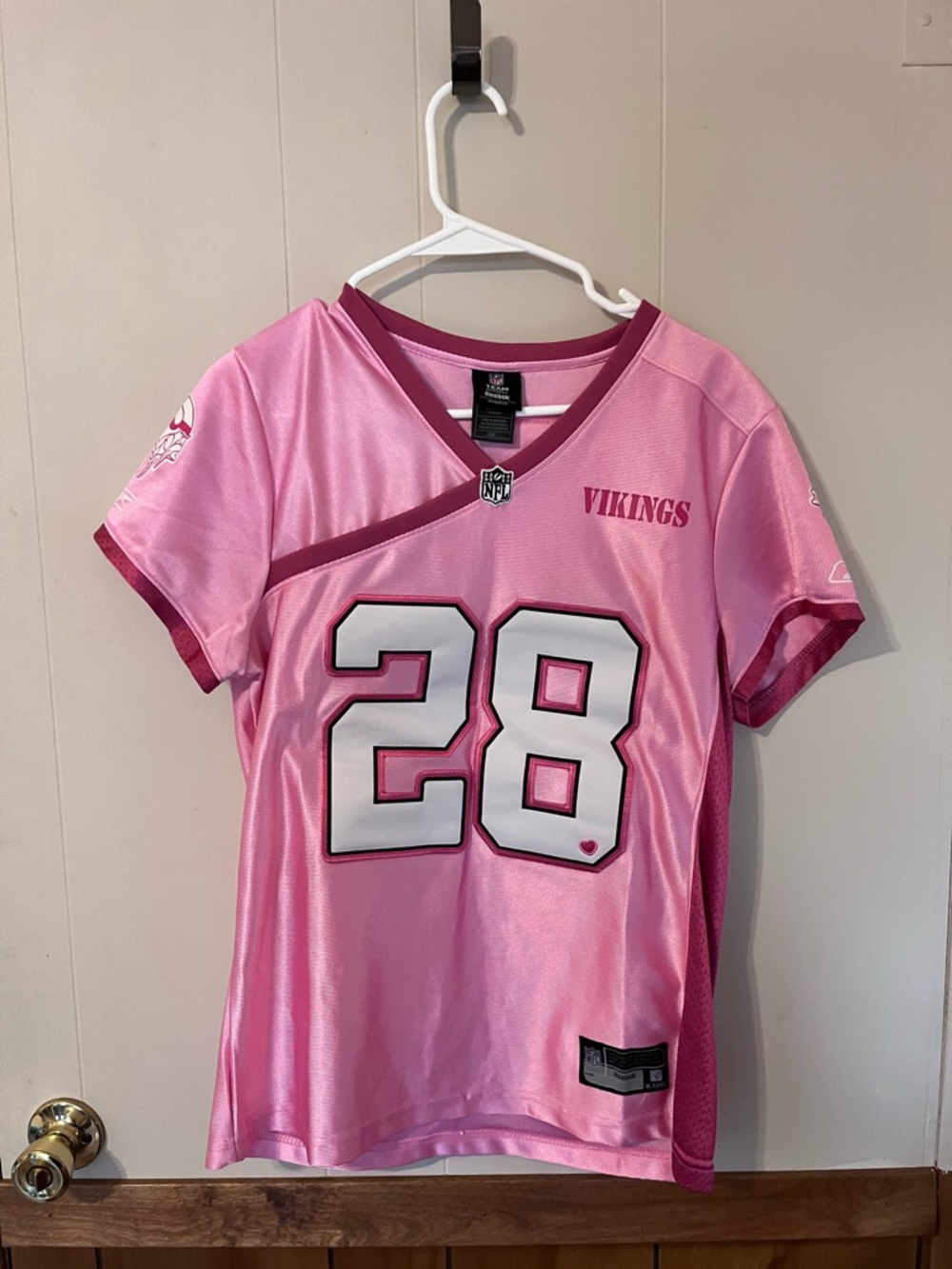 Reebok Pink NFL Team Jersey with Burgundy Trim